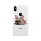 揺れるブヒ犬 Wiggly Pooch のふて寝のフレブル Soft Clear Smartphone Case