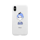 hsn_oのブルー Soft Clear Smartphone Case