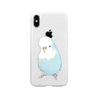 まめるりはことりの可愛いジャンボセキセイインコ【まめるりはことり】 Soft Clear Smartphone Case