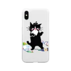 マイマイタケの酔拳キャット（黒猫） Soft Clear Smartphone Case