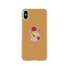 prunelleのインコと花 Soft Clear Smartphone Case