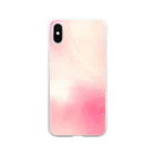 水彩 Ao_watercolorのPeach pink　水彩 Soft Clear Smartphone Case