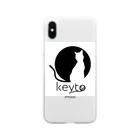 猫と毛糸玉の毛糸_keyto ロゴ ソフトクリアスマホケース