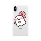 ゆるっと成仏/kanaheiのおばけとネコちゃん Soft Clear Smartphone Case