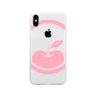 uchinokomonの覗き林檎 PINK Soft Clear Smartphone Case