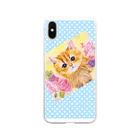 kauri tree の花と子猫 Soft Clear Smartphone Case