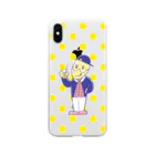 野田　尚花のレモンくん80年代イラスト風　ドット Soft Clear Smartphone Case