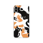 茶原の三色の猫 Soft Clear Smartphone Case