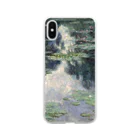 夜間遊泳のクロード・モネ　絵画プリント　印象派　睡蓮 Soft Clear Smartphone Case