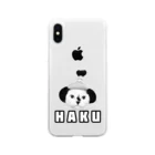 保護猫ベニとハクのチョンマゲHAKU Soft Clear Smartphone Case