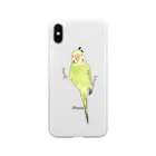 まめるりはことりのピタッとセキセイインコちゃん【まめるりはことり】 Soft Clear Smartphone Case