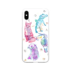 MEZAME shopの経絡経穴アニマル Soft Clear Smartphone Case