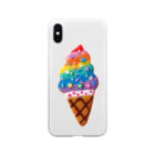 RAINBOW SPRINKLESのレインボースプリンクルソフトクリーム Soft Clear Smartphone Case