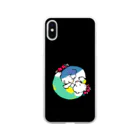 mya-mya=MIYA JUNKO's shop 02のクマとクマでぐるぐるon黒 Soft Clear Smartphone Case