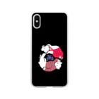 mya-mya=MIYA JUNKO's shop 02のクマとクマがごろごろon黒 Soft Clear Smartphone Case