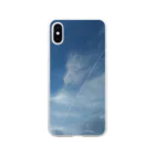 paoOoOのぼんやり飛行機雲　空 Soft Clear Smartphone Case