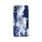 SORAIROの青空　冬の午後　晴れ　白い雲 Soft Clear Smartphone Case