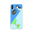 宇宙飛行のぺったんペンギンと夏の島 Soft Clear Smartphone Case