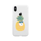 MINI BANANA ゴリラの親子のMINI BANANA パイナップルゴリラの子 Soft Clear Smartphone Case