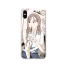 Black Natriumの街角のカフェ Soft Clear Smartphone Case