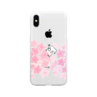 温泉川ワブ♨️単行本発売中のぽよん丸〜ピンク花〜 Soft Clear Smartphone Case