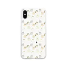 文鳥うさぎ猫とりTシャツスマホケース-facileのふくろうラッシュ　スマホケース Soft Clear Smartphone Case