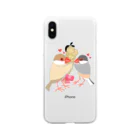 Lily bird（リリーバード）の粟穂をプレゼント シルバー&シナモン文鳥 Soft Clear Smartphone Case