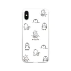 ポンポコワークスのサウナグマのスマホケース Soft Clear Smartphone Case