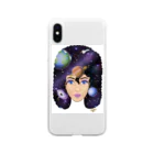 Happy Moon ArtのUniverse girl Soft Clear Smartphone Case