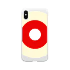 CORONET70のサークルa・クリーム・赤・白 Soft Clear Smartphone Case