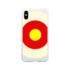 CORONET70のサークルa・クリーム・赤・黄 Soft Clear Smartphone Case