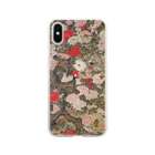 世界の絵画アートグッズの伊藤若冲《牡丹小禽図》 Soft Clear Smartphone Case