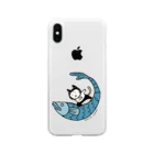 ほっかむねこ屋（アトリエほっかむ）のなみのりねこ Soft Clear Smartphone Case