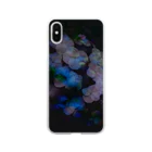 なつなみの黒に浮かぶ紫陽花 Soft Clear Smartphone Case