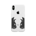 鈴々堂の横猫（黒×白） Soft Clear Smartphone Case