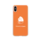 くらきち ONLINE SHOPのねこタイツ おすわり オレンジ Soft Clear Smartphone Case