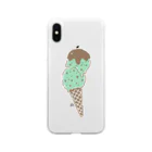 chocomiのチョコミントアイス Soft Clear Smartphone Case