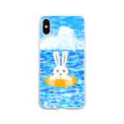 ヒムロファクトリーの浮き輪✘うさぎ Soft Clear Smartphone Case