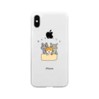 あんもにゃいとの三匹の猫 Soft Clear Smartphone Case