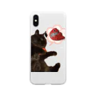 あんみつ黒猫添えの一年安鯛！コロナ祈願の黒猫 Soft Clear Smartphone Case