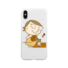 charlolのcoffee time コーヒーカラー Soft Clear Smartphone Case