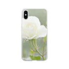 MISOSOUPの白い薔薇 Soft Clear Smartphone Case