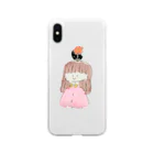 頭の上にお花。のはなこ Soft Clear Smartphone Case