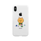 もちぱっちのはらまきにゃんこ Soft Clear Smartphone Case