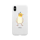 ほほらら工房 SUZURI支店の仁王立ちオカメインコ Soft Clear Smartphone Case