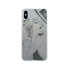 黑いチェシャ猫のseacret tarks Soft Clear Smartphone Case