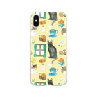 渡邊野乃香のお店の猫と休息柄 Soft Clear Smartphone Case