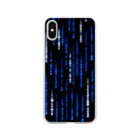 DograveのDigital Rain phone case Blue ver.1.1.0 Soft Clear Smartphone Case