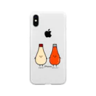 もちぱっちのマヨラーさんとケチャラーさん Soft Clear Smartphone Case