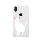 ねこの巣の白猫 Soft Clear Smartphone Case